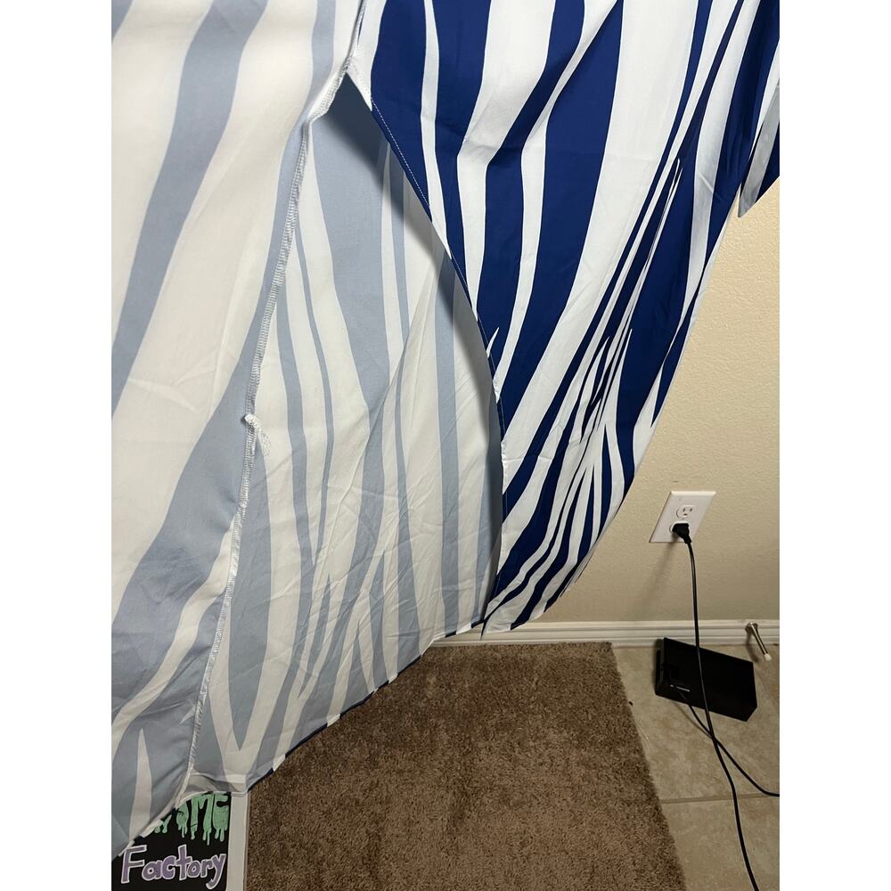 Made with Love | NWT Women's XL Blue & White Striped Wrap Dress - Picture 7 of 8